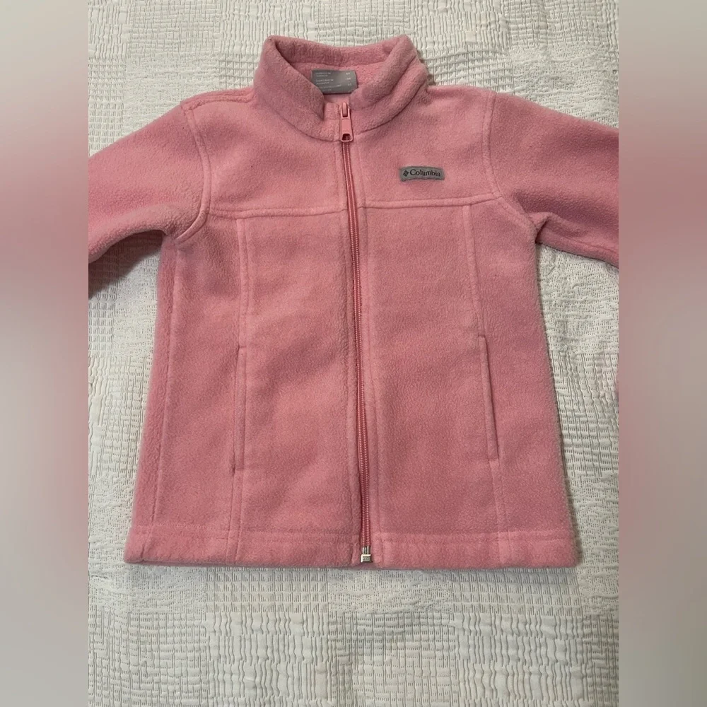 Girls 🩷Columbia Light Pink Fleece Jacket with Full Zip, size 4